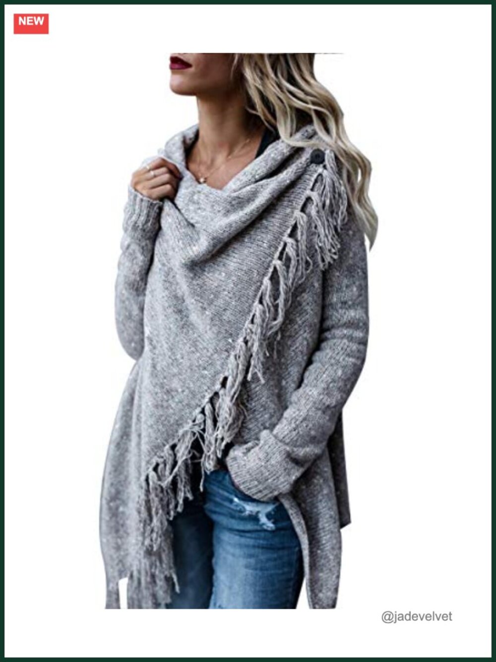 Tassel Hem Open Front Long Cardigan Sweater Knit Loose Fit Winter Coat